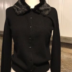 Cardigan - Removable Faux Fur Collar - S